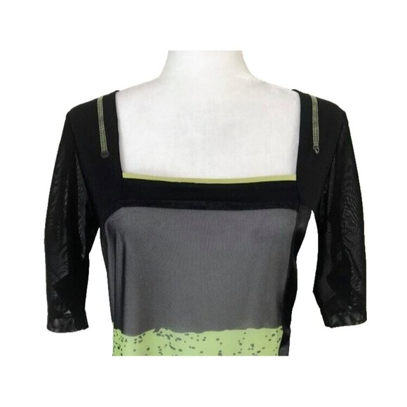 DOLCEZZA Art to Wear Tunic Dress Front Mesh Overlay and Sleeves Size Small? - Picture 2 of 7